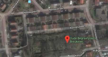 Oude begraafplaats Breukelen bovenaanzicht